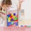 Russian Blocks Puzzle Brain Teasers Toy, Intelligent Colorful 3D Plastic Blocks Game , Tangram Educational Montessori Toys Gift for Kids