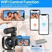 4K Video Camera Camcorder 48MP UHD WiFi IR Night Vision Vlogging Camera for YouTube 16X Digital Zoom Touch Screen Camera Recorder with Microphone