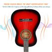Melodic 34inch Kids Acoustic Guitar 6 Strings Tuner Cutaway Wooden Kids Gift Red