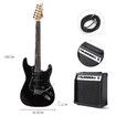 Full-Size Electric Guitar 39 inch with Bonus Amplifier Black Melodic