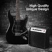 Full-Size Electric Guitar 39 inch with Bonus Amplifier Black Melodic