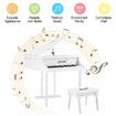 Melodic Classical Kids Piano Baby Grand Piano 30 Keys with Bench White