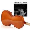 1/2 Acoustic Violin Kit 4 Strings Natural Varnish Finish w Case Bow Rosin Melodic