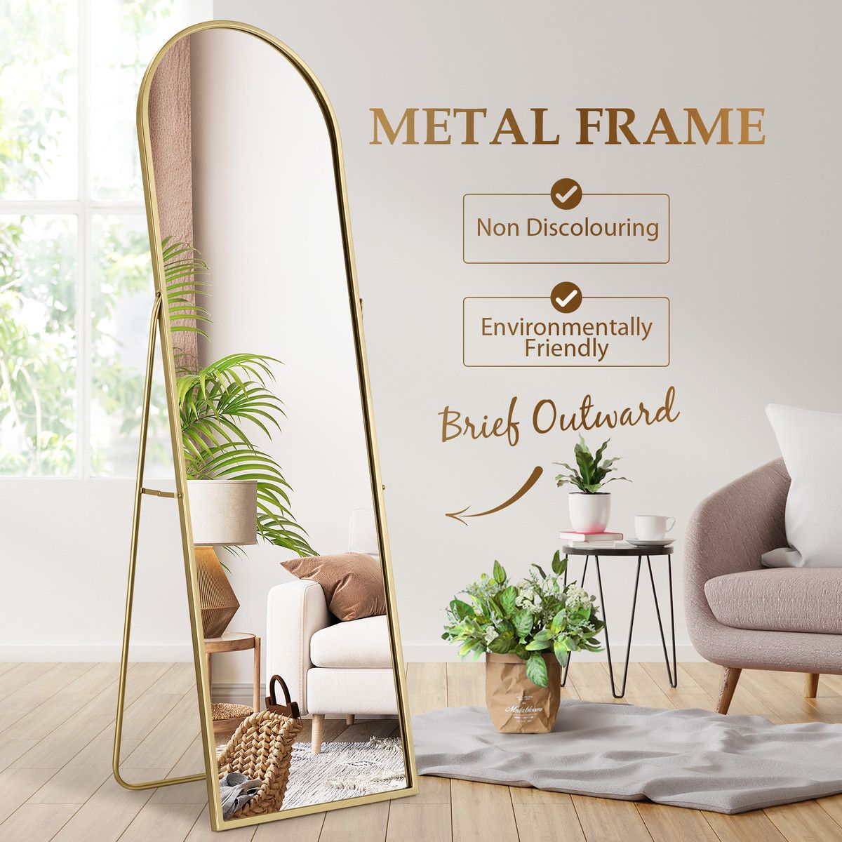 Arch Full Length Mirror Body Free Standing Floor Bedroom Hallway ...