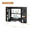 Bathroom Mirror Cabinet Storage Medicine Shelves Shaving Wall Cupboard Organiser Floating Vanity With Door Black
