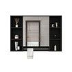 Bathroom Mirror Cabinet Storage Medicine Shelves Shaving Wall Cupboard Organiser Floating Vanity With Door Black