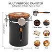 Coffee Canisters Airtight Coffee Bean Storage Container, Kitchen Stainless Steel Food Storage Container 61Fl Oz