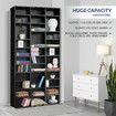 DVD CD Display Shelf Bookshelf Media Storage Cabinet Rack Stand Movie Music Video Game Collection Organiser Tray Cupboard Unit Black