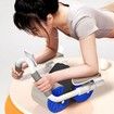 Elbow Support Automatic Rebound Abdominal Wheel,Ab Roller for Abdominal Exercise Machine with Timer and Phone Holder,Dolly Core Strengthening Trainer Fitness Belly Training for Adults (Blue)