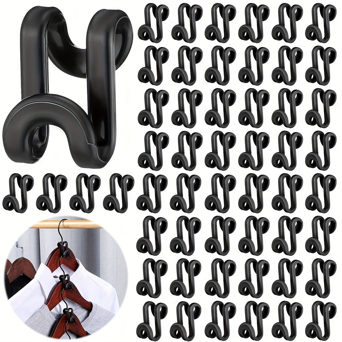 20pcs Clothes Hanger Connector Hooks, Magic Hanger Hooks, Heavy Duty Cascading Connection Hooks,Extenders Clips For Clothes Organizer Closet