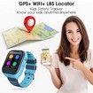 Kids GPS Smart Watch 4G, Waterproof Smartwatch for Phone with GPS Tracker, Touch Screen Video Call Real-time Tracking Camera, SOS Alarm Pedometer Color Blue