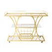 Bar Cart Wine Rack Drinks Bar Trolley Glass Holder Gold Cart Serving Glass Shelves Metal Frame Mobile Home