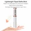Selfie Stick Bluetooth Lightweight Extendable Aluminium Selfie Stick Tripod with Wireless Remote Control Compatible with Most Smartphones, White