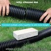 Black 2-Pack Rain Gutter Downspout Extensions Flexible,Drain Downspout Extender,Down Spout Drain Extender,Gutter Connector Rainwater Drainage,Extendable from 21 to 60 Inches