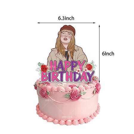 82 Pcs Taylor Swift Birthday Party Decorations, Music Theme Party Supplies  Include Happy Birthday Banner, Cake Cupcake Toppers, Balloons, Taylor