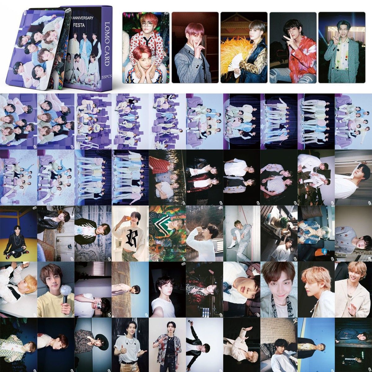 7PACKS BTS Lomo Card KPOP Bangtan Boys Photocards Proof Greeting Card 2023 10th anniversary Festa World Butter