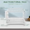Dish Drying Rack 2 Tier Plate Over Sink Drainer Cutlery Utensil Holder Kitchen Organiser Storage Shelf Auto Drainage