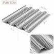 Nonstick Perforated Baguette Pan for French Bread Baking 15 Inch x 13 Inch 4 Loaf Silver Mold for Toaster Oven