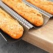 Nonstick Perforated Baguette Pan for French Bread Baking 15 Inch x 13 Inch 4 Loaf Silver Mold for Toaster Oven