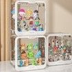 Display case for Figures Doll Double Door Display Box with Light Strip, POP Mart, Lego, Pokémon, Angel Baby Showcase-White