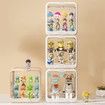 Display case for Figures Doll Double Door Display Box with Light Strip, POP Mart, Lego, Pokémon, Angel Baby Showcase-White