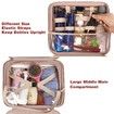 Travel Toiletry Bag for Women Portable Hanging Organizer for Full-Sized Shampoo Conditioner Brushes Set Travel Accessories-Pink