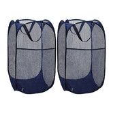 2 Pack Mesh Pop Up Laundry Basket with Handles Portable Durable Collapsible Storage Collapsible Laundry Bags for Kids Room College Dorm or Travel