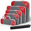 Compression Packing Cube for Suitcase, 6 Pcs Travel Luggage Organizer (Red)