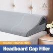 King Size Bed Pillow Wedge Gap Filler Cushion Foam Headboard Bedrest Comfortable with Side Pockets Grey