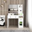 Dressing Table Vanity Mirror Dresser Makeup Desk With Drawers Storage 4 Shelves Bedroom Furniture White Modern