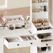 Dressing Table Vanity Mirror Dresser Makeup Desk With Drawers Storage 4 Shelves Bedroom Furniture White Modern
