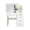 Dressing Table Vanity Mirror Dresser Makeup Desk With 3 Drawers 3 Storage Shelves Bedroom Furniture White Modern