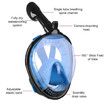 Underwater Snorkeling Mask Full Face Water Sport Scuba Diving Snorkeling Masks Wide View Anti-Fog Submarine Mask Color White And Blue Size L/XL