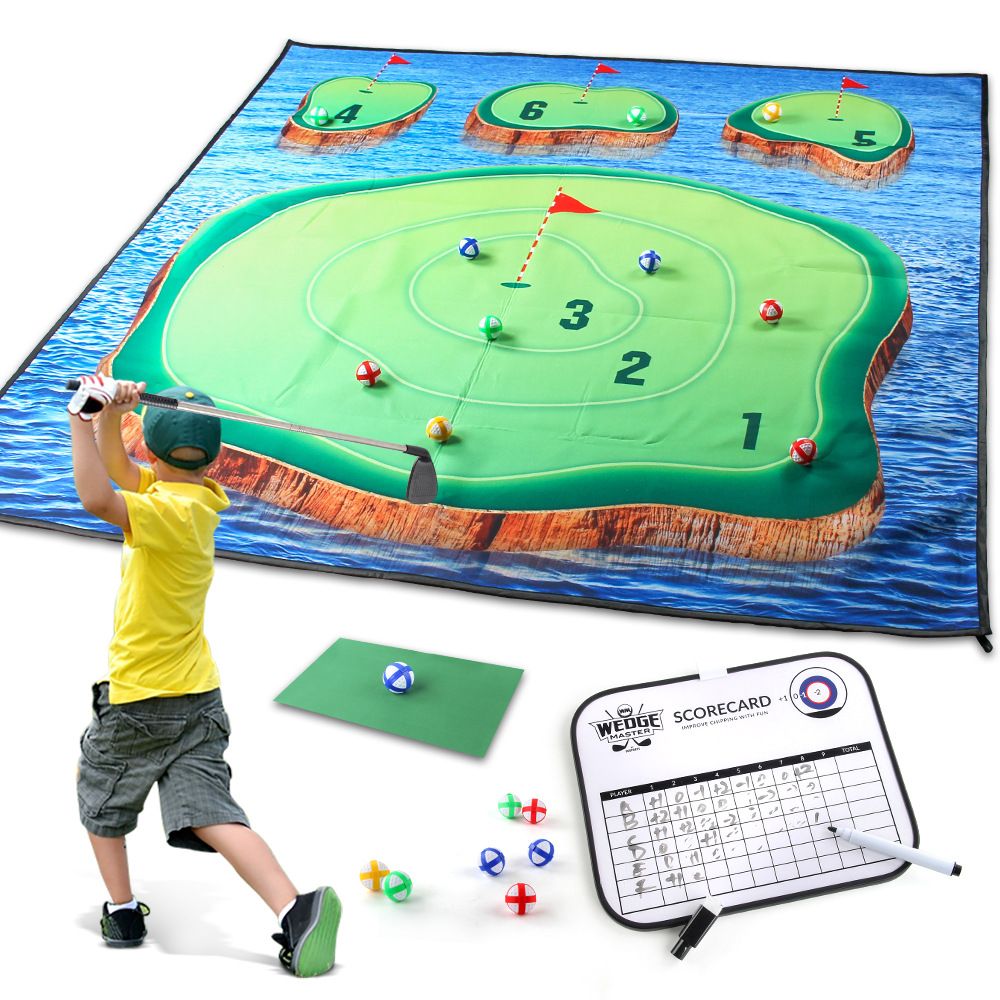 Golf Chipping Game with Sticky Balls fun Game Mat Indoor OutdoorGolf Game Set for Children Over 3 Years Old and Adults Golf Clubs