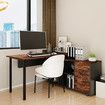 Computer Office Desk Table Bookcase Study Bookshelf Writing Laptop Workstation Storage Shelves with Detachable Cabinet