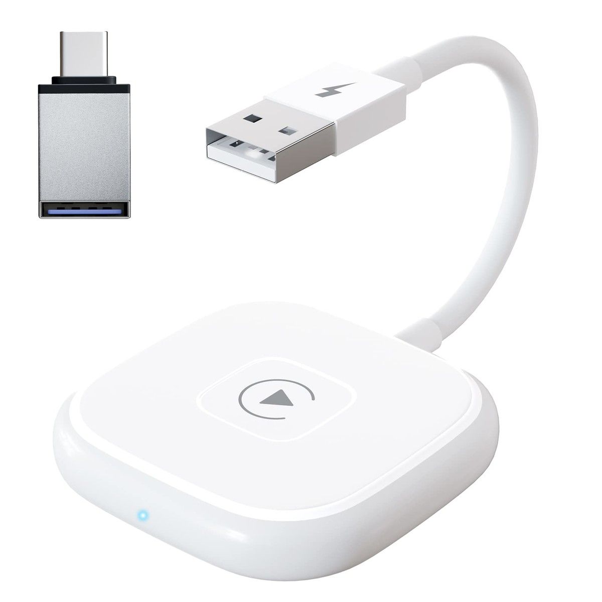 CarPlay Wireless Adapter for Factory Wired CarPlay Upgrade Plug & Play Dongle Converts Wired to Wireless Fast and Easy Use Fit for Cars from 2016 & iPhone iOS 10+ (White)
