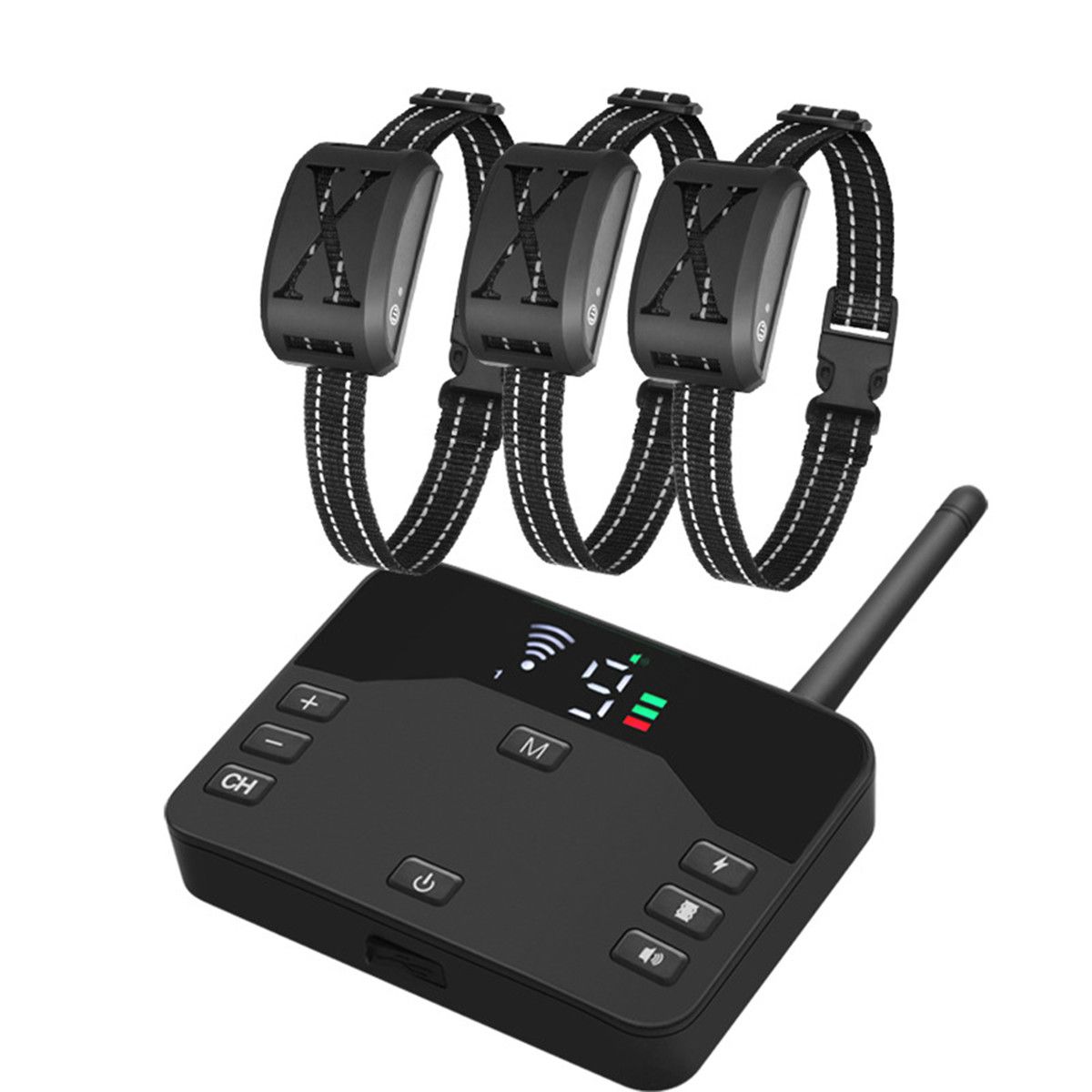 2-in-1 Wireless Dog Fence,Training Collar with Remote,Electric Fence for Ultimate Dog Safety and Freedom,Shock Collar for Large Dog (3 Collars + Transmitter)