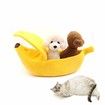 Winter Cat Banana Bed Dog House Warm Boat Pet Sleep Nest Cotton Cushion Coral Fleece Dog Pad Cat Mat (L)