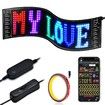 12x66cm 16x128pixel LED Signs Advertising Flexible USB 5V LED Store Sign Bluetooth App Control Custom Text Pattern Programmable LED Display