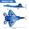 Plane Remote Control F-22 Raptor RTF 2.4GHz 6-Axis Gyro RC Airplane Light Strip Jet Fighter Toy Aviation Gift Kids Beginner Blue