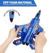 Plane Remote Control F-22 Raptor RTF 2.4GHz 6-Axis Gyro RC Airplane Light Strip Jet Fighter Toy Aviation Gift Kids Beginner Blue