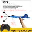 Plane Remote Control F-22 Raptor RTF 2.4GHz 6-Axis Gyro RC Airplane Light Strip Jet Fighter Toy Aviation Gift Kids Beginner Blue