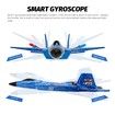 Plane Remote Control F-22 Raptor RTF 2.4GHz 6-Axis Gyro RC Airplane Light Strip Jet Fighter Toy Aviation Gift Kids Beginner Blue