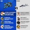 Remote Control Airplane for Beginners,2.4GHz V17 Jet Fighter Stunt RC Airplanes,ABS,3D Flip,Stunt Roll,Cool Light,2 Batteries,RC Planes for Kids Age3+,Blue
