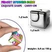 Fidget Toy Adult Metal Figette Cube Spinner 2PCS,Quiet Small Cool Gadget Desk Toy Sensory Fidget Anxiety Toys,ADHD Stress Relief Stocking Stuffer Gifts for Kids,Teens,Men (Black+Silver)