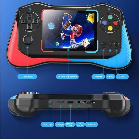 Retro Handheld Game Console for Kids Adults, Mini Game Player Preload 4849  Games, 3.5'' Display Portable Game Machine with 2 Gamepads, Support 2