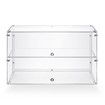 Cake Cabinet Display Cupcake Shelf 2 Tier Unit Acrylic Bakery Case Stand Muffin Donut Pastry Model Toy Showcase Countertop Flip-up Door 5mm