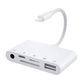 SD Card Reader for iPhone, Apple Camera Adapter,Lightning to 5 in 1 USB OTG Camera Connection kit Support iPhone iOS 9.2to16
