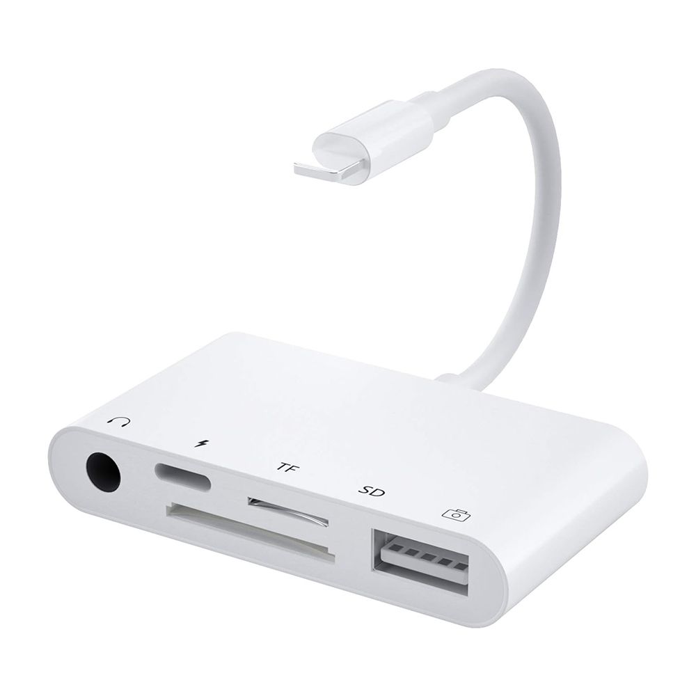 SD Card Reader for iPhone, Apple Camera Adapter,Lightning to 5 in 1 USB OTG Camera Connection kit Support iPhone iOS 9.2to16