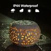 Solar Powered Table Lights Waterproof Dancing Flame Lantern Metal Decorative Light for Patio Yard Pathway White